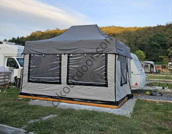 CLK 3x4,5 mt 30 mm Eko Seri Karavan Çadırı Kış Bahçesi Portatif Katlanabilir Tente