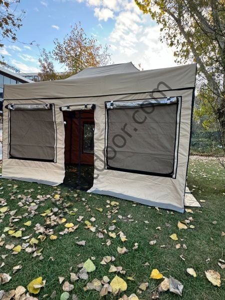 CLK 3x4.5 mt 52 mm Kalın Alüminyum Karavan Çadırı Kış Bahçesi Portatif Katlanabilir Tente