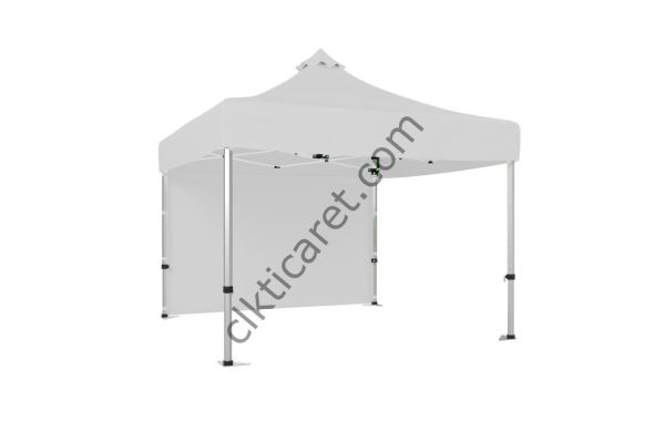 CLK 3x3 Katlanabilir Tente Gazebo Çadır 40mm Arkası Kapalı Beyaz