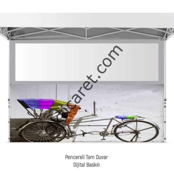 CLK 5x10 Metre Kalın 52mm Alüminyum Profil Logo Baskılı Gazebo Çadır Portatif Tente Set