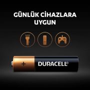 Duracell Alkalin İnce Kalem Pil (AAA) 4 Lü Kartela