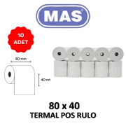 MAS Termal Pos Rulo 80mm x 40mt - 10 Adet