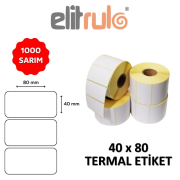 Elitrulo Barkod Etiketi 40x80 Termal - 1000 Adet