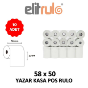 Elitrulo Yazar Kasa Pos Rulosu 58mm x 50mt - 10 Adet