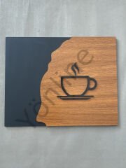 Wooden Serisi Çay Kahve Kapı İsimliği