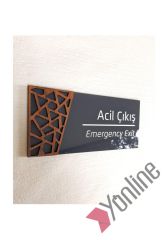 Wooden Serisi Acil Çıkış Kapı İsimliği