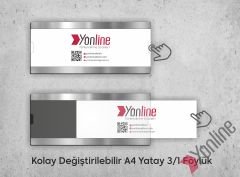 Kapı ve Duvar Tipi Kolay Değiştirilebilir A4 1/3 Föylük