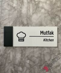 Parlak Beyaz Mutfak Kapı İsimliği