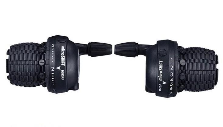 Shimano Uyumlu Bisiklet Koldan Çevirmeli Microshıft 3x7 Vites Kolu MS12-7 Siyah