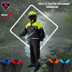 Forte Gt 1134 Motosiklet PVC Yağmurluk Cepli Alt Üst Takım 3XL Beden Sarı