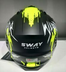 Sway X1-X Seul Modüler Full Face Çene Açılır Motosiklet Kaskı M Beden Siyah Sarı
