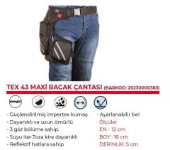TEX 43 MAXİ ÇİFT BÖLMELİ Motosiklet Bacak Çantası Bel Çantası
