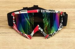 XBYC G2860 Lüx Kross Gözlük Kask Ve Snowboard Kayak Gözlüğü Kırmızı Siyah Desenli
