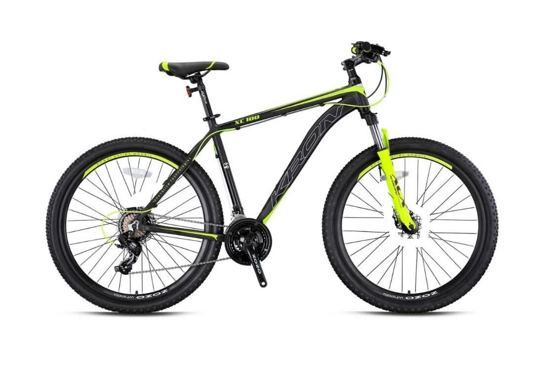 Kron XC 100 27.5'' Jant 18' Kadro V-Fren 21 Vites Dağ Bisikleti Siyah Gri Neon Sarı