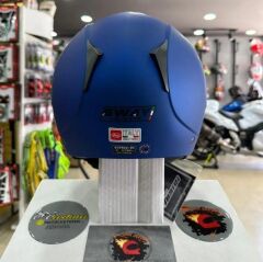 Sway 715 Şeffaf Vizörlü Yarım Motosiklet Scooter Kaskı XL Beden Solid Metalic Blue