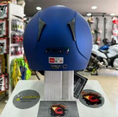 Sway 715 Şeffaf Vizörlü Yarım Motosiklet Scooter Kaskı M Beden Solid Metalic Blue