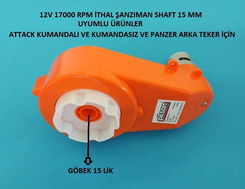 PİLSAN 12V 17000 RPM İTHAL ŞANZIMAN SHAFT 15 MM