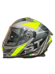 Sway Xbyc 865 Full Face Güneş Gözlüklü Kapalı Motosiklet Kaskı XXL Beden Titanium Sarı