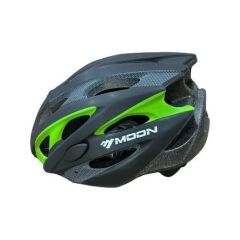 Moon MTB Bisiklet Kaskı MV29 Flaşörlü L Beden Bisiklet Kask Large Mat Siyah / Yeşil