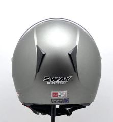 Sway 715 Şeffaf Vizörlü Yarım Motosiklet Scooter Kaskı S Beden Metalic Gri