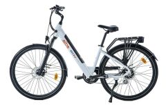 Alba City 2 Çamurluklu Bagajlı Elektrikli Şehir Bisikleti LCD Gösterge, 36V9.6Ah Batarya Beyaz