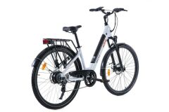 Alba City 2 Çamurluklu Bagajlı Elektrikli Şehir Bisikleti LCD Gösterge, 36V9.6Ah Batarya Beyaz