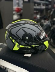 Sway Xbyc 902Y Full Face Çene Açılır Güneş Vizörlü Motosiklet Kaskı M Beden Gri Sarı