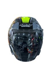 Sway Xbyc 766 Geko Güneş Gözlüklü Yarım Motosiklet Kaskı M Beden Siyah Sarı