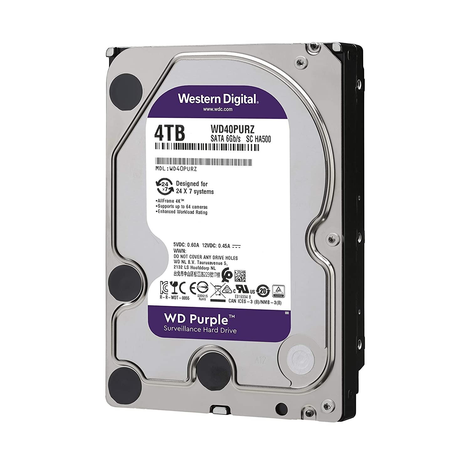 WD PURPLE 4TB 5400RPM 256MB SATA3 WD42PURZ 7/24 GUVENLIK (RESMİ DİSTİ GARANTİLİ)