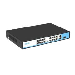 HRUI HR901-AF-1621GS-300 16 PORT 10/100 16 PORT POE 2 PORT UPLINK + 1 SFP 300W YONETILEMEZ RACK MOUNT SWITCH