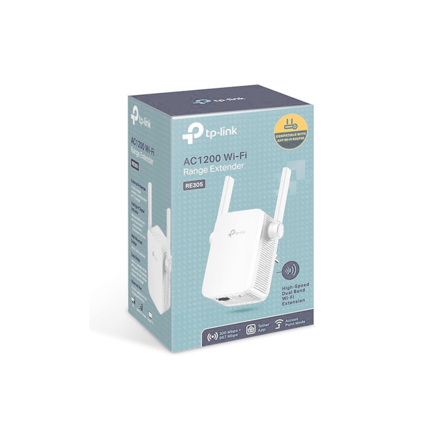 TP-LINK RE305 AC1200 1200MBPS 1PORT 10/100 ETHERNET 2 ANTEN RANGE EXTENDER