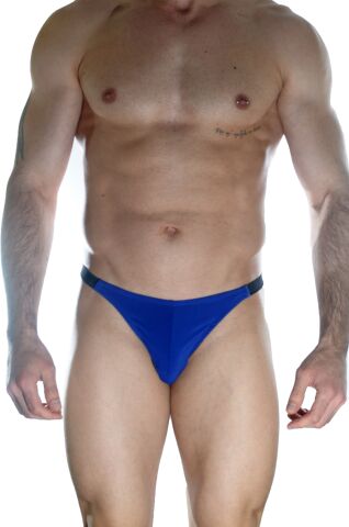 Blue Men's Thong with Elastic Sides