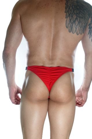 Red Men's Thong with Elastic Sides