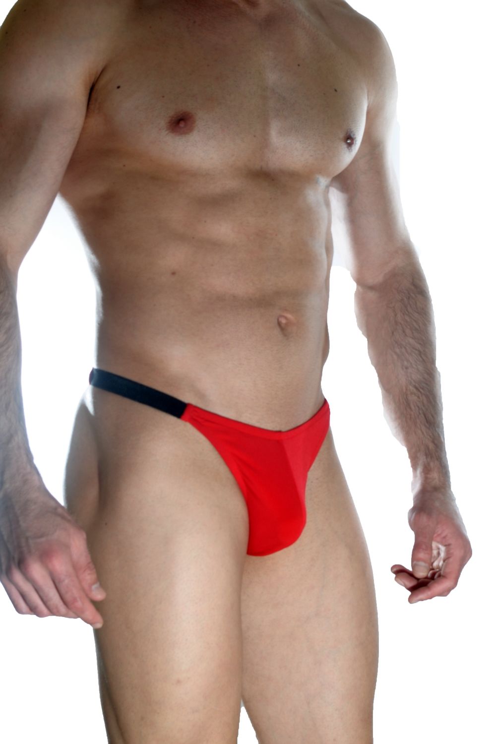 Red Men's Thong with Elastic Sides