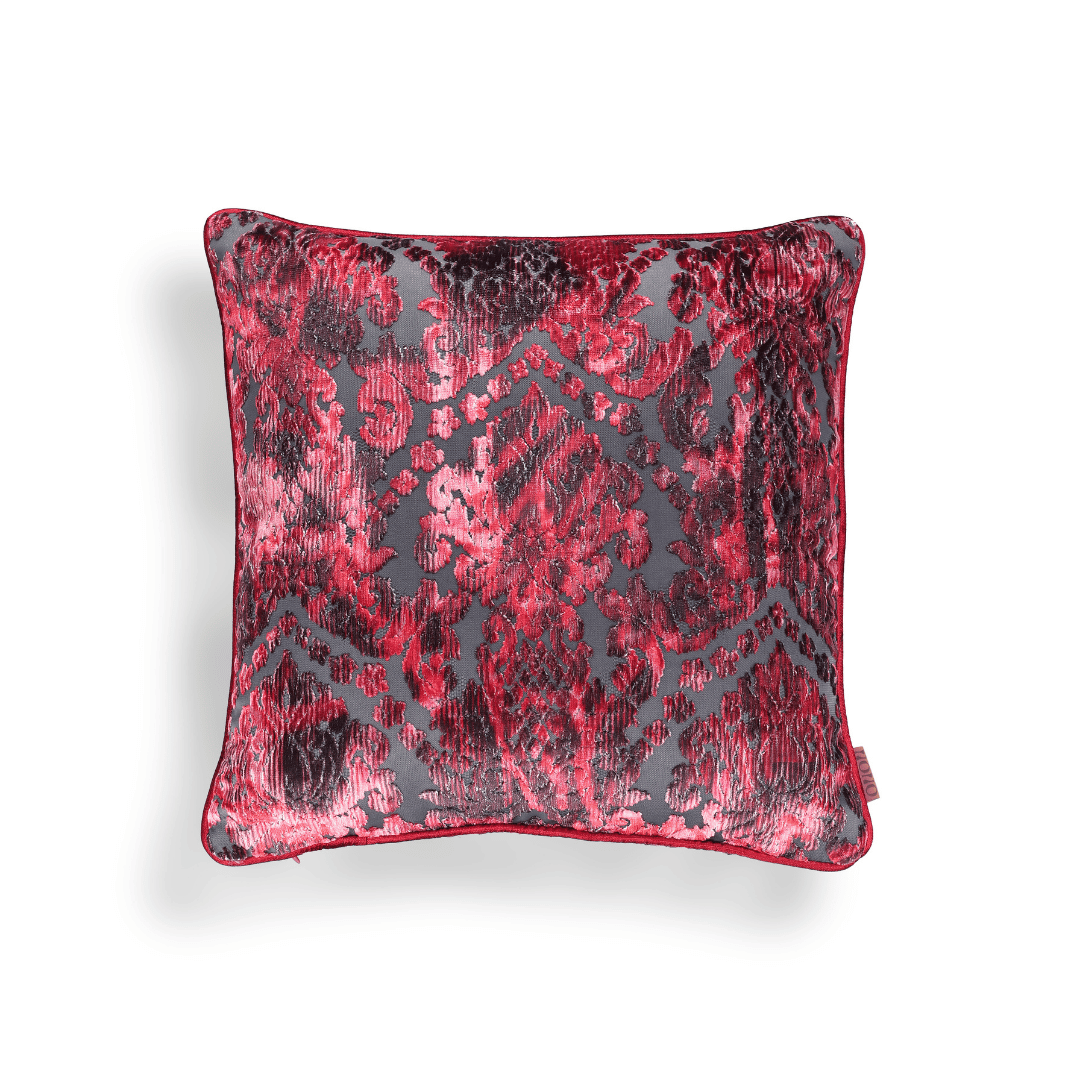 Celina Damask 50*50 Kırmızı Kadife Kırlent