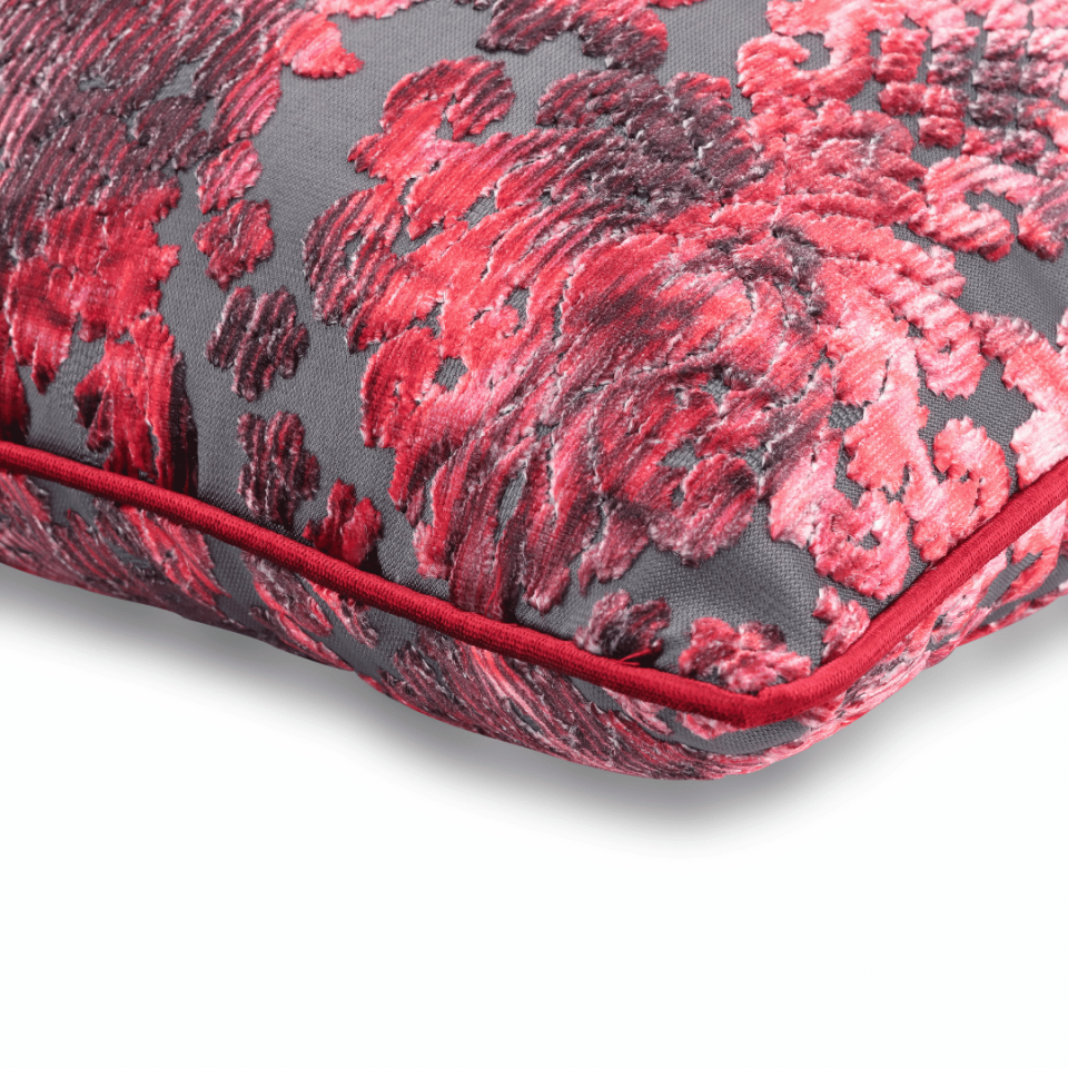 Celina Damask 50*50 Kırmızı Kadife Kırlent