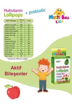 Multiball Multivitamin Lollipops Prebıotıc 7'li