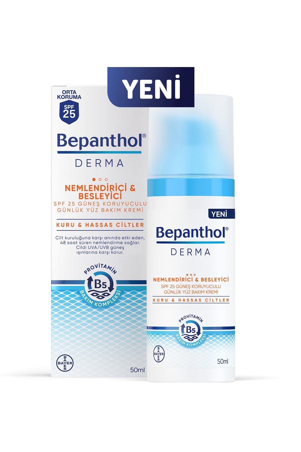 Bepanthol Derma Nemlendirici Besleyici Günlük Yüz Bakım Kremi Spf25 50 ml