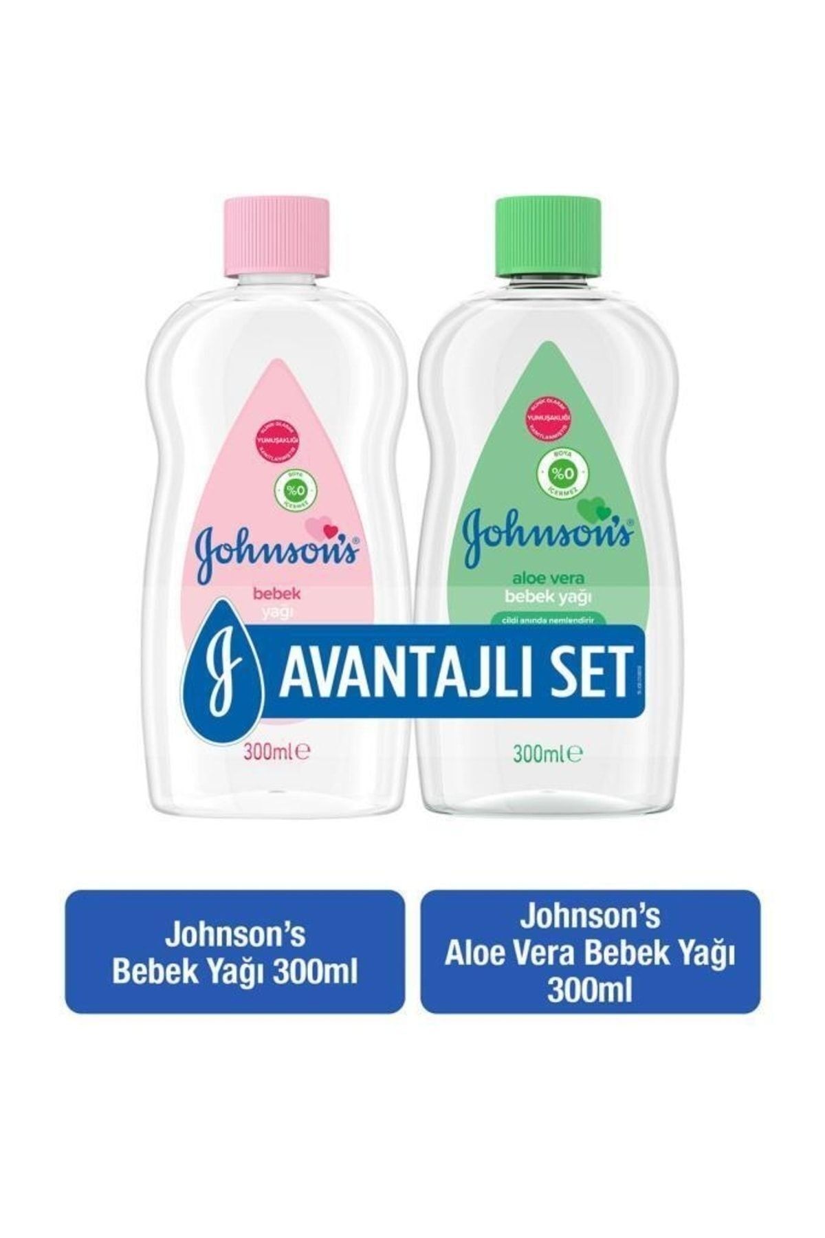 Johnson's Baby Pembe Yağ 300 ml + Yeşil Yağ 300 ml