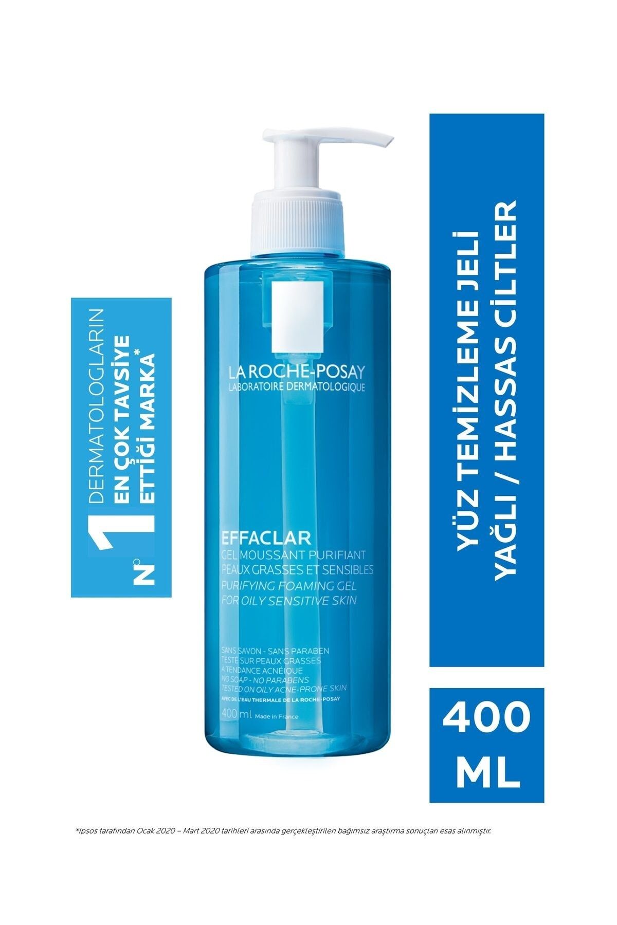 La Roche Posay Effaclar Gel 400 ml - Yağlı ve Hassas Ciltler İçin Temizleyici Jel