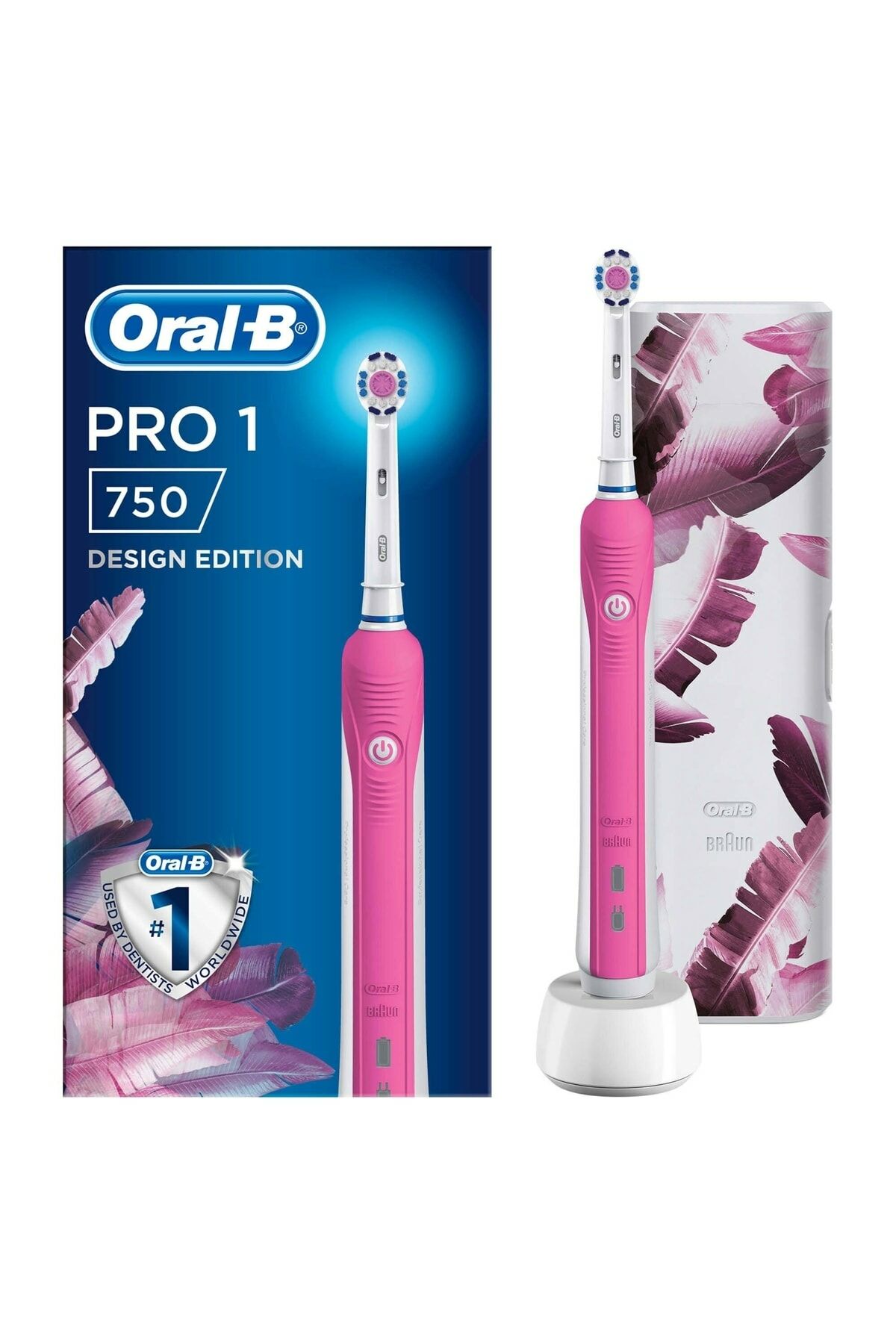 Oral-B Pro 750 Şarj Edilebilir Diş Fırçası Pembe Özel Seri +seyahat Kabı