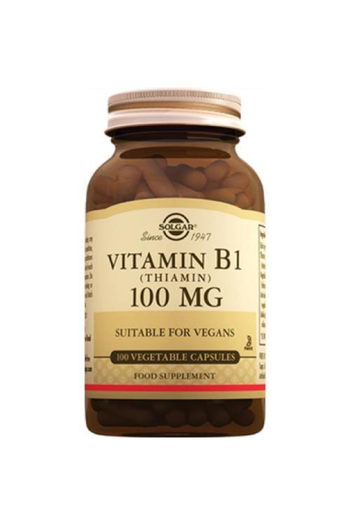 Solgar Vitamin B1 Thiamin 100 mg 100 Vegetable Kapsül