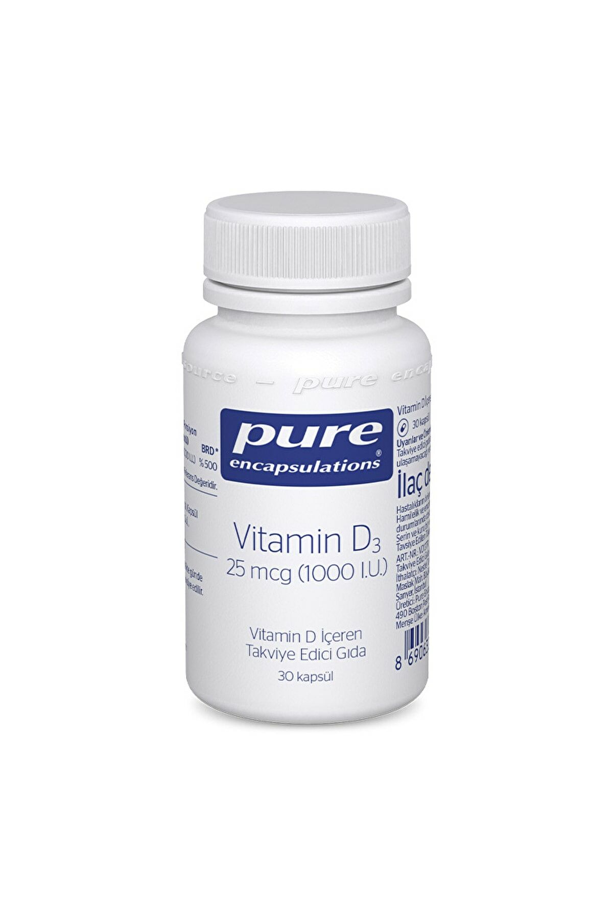 Pure Encapsulations Vitamin D3 25 mcg 1000 IU 30 Kapsül