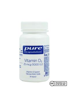 Pure Encapsulations Vitamin D3 25 mcg 1000 IU 30 Kapsül