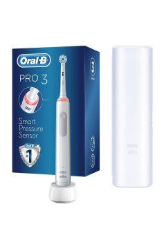 Oral-B Pro3 3500 Şarj Edilebilir Diş Fırçası Sensitive Clean + Seyahat Kabı Beyaz