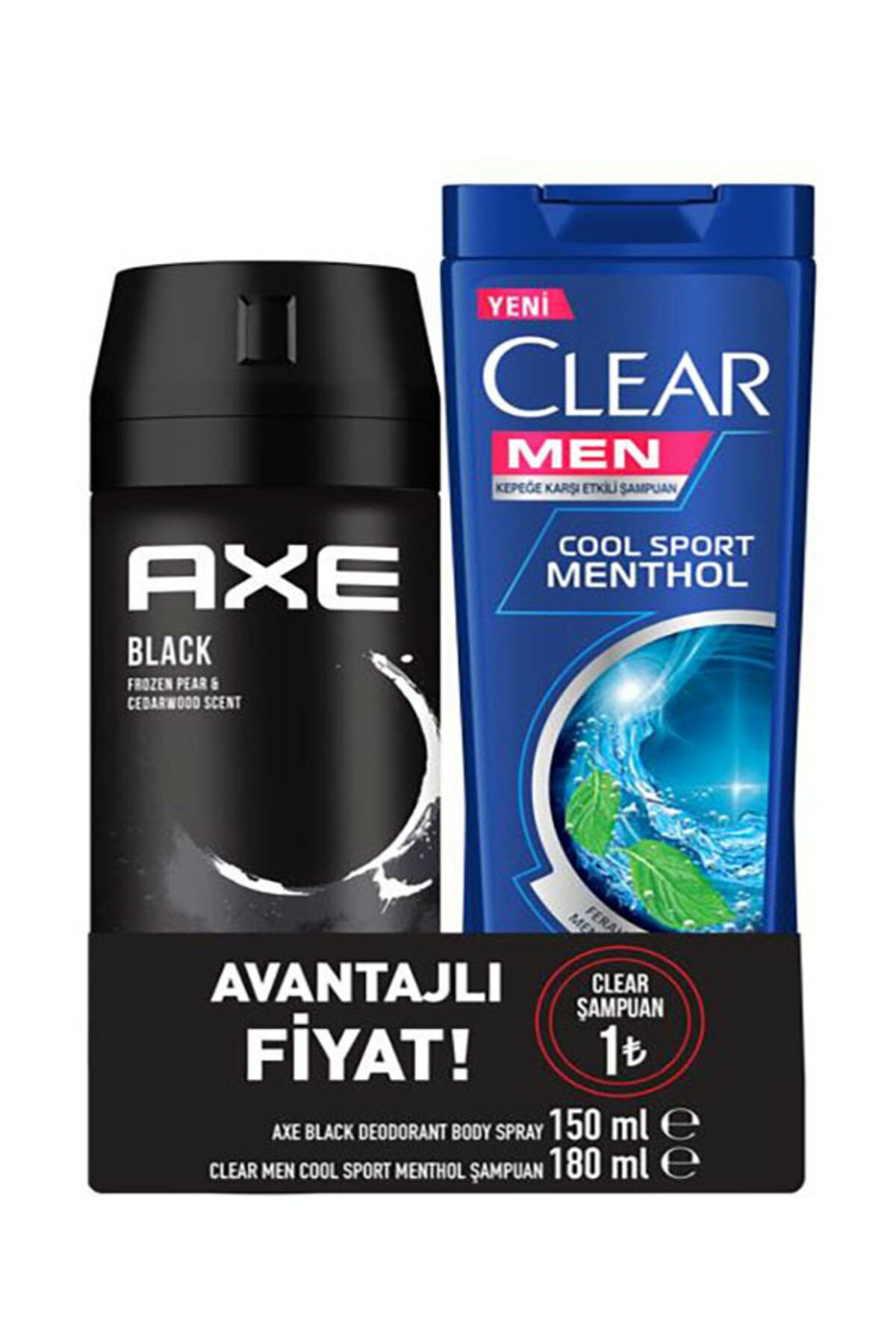 Axe Black Deodorant 150 ml + Clear Men Cool Sport Menthol Şampuan 180 ml Hediye