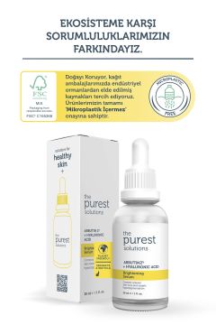 The Purest Solutions Arbutin Leke Giderici ve Cilt Tonu Eşitleyici Cilt Bakım Serumu 30 ml (Arbutin 2% + Hyaluronic Acid)