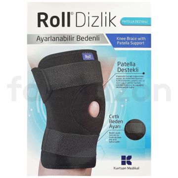 Roll Patella Destekli Ayarlanabilir Bedenli Cırtlı Dizlik