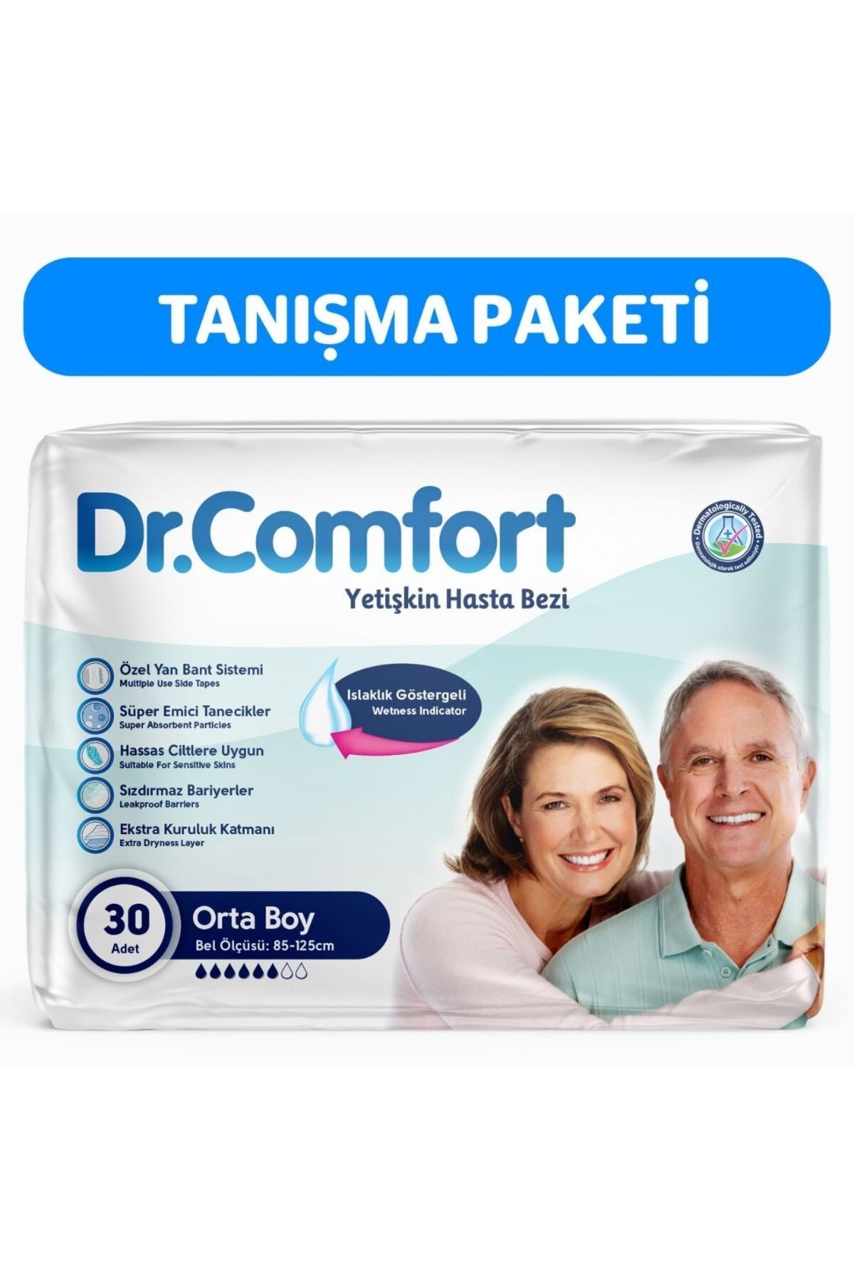 Dr. Comfort Yetişkin Belbantlı Medium Hasta Bezi 30'lu