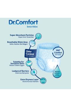 Dr. Comfort Yetişkin Belbantlı Hasta Bezi Large 30'lu